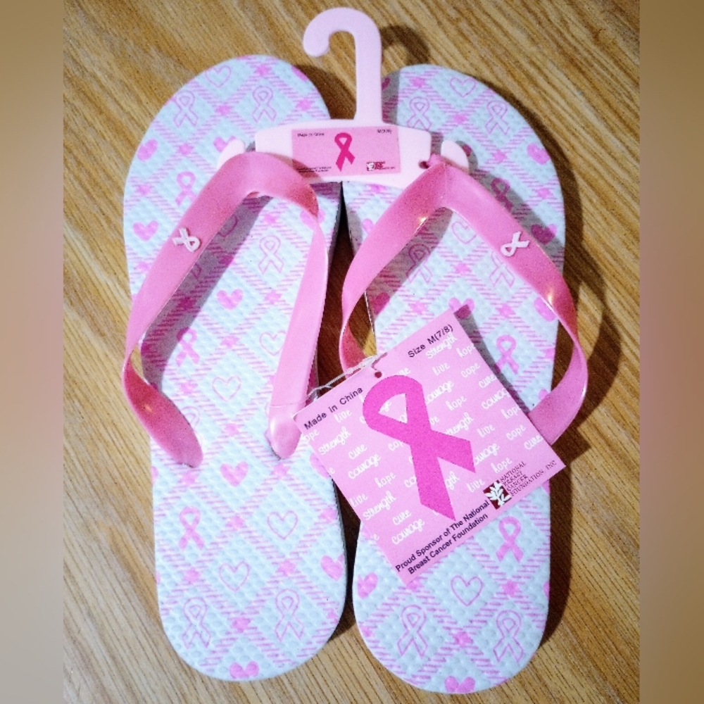 Breast Cancer Awareness Flip Flops